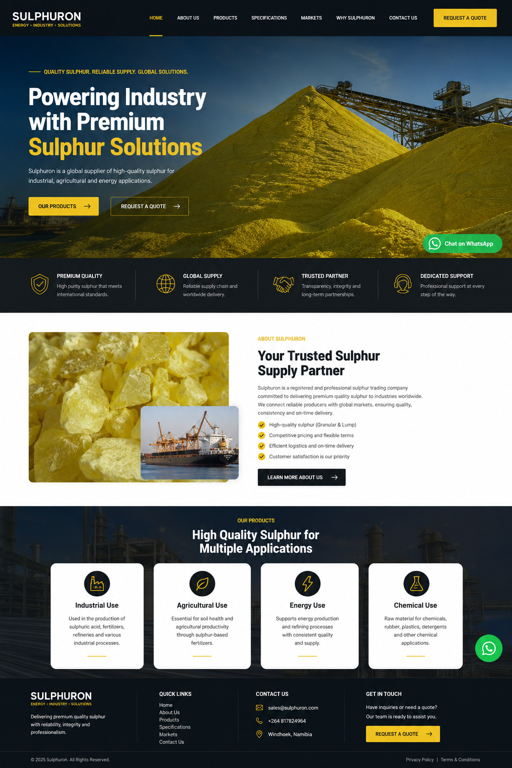Industrial sulphur stockpile